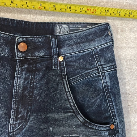 Diesel Fayza -Ne Denim + Sweatpants. With Rose gold hardware. - Picture 7 of 12